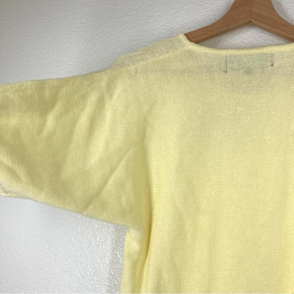 Vintage 80s Rochelle California Cottagecore Short Sleeve Sweater Small Yellow - Picture 11 of 14